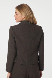 Waed Mini Check Blazer | Brown Melange | Blazers fra Neo Noir