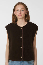 Mariko Teddy Vest | Dark Brown | Vest fra Neo Noir