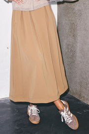 AnyaCC Pleat Skirt | Khaki | Nederdel fra Co'couture