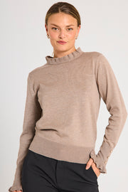 Katie Pullover 205095 | Simply Taupe Mel. | Strik fra Freequent