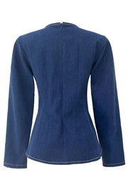 Asta Ls Slimfit Blouse | Blue Denim | Bluse fra Liberté