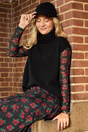 Annie Mesh Blouse | Red Flower | Bluse fra Black Colour