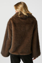 Stephanie Faux Fur Jacket | Brown | Jakke fra Neo Noir