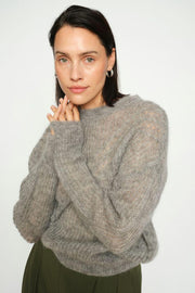 Sigva Mohair Knit | Grey Melange | Strik fra Mos Mosh
