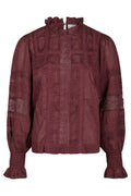 Ebba S Voile Blouse | Burgundy | Bluse fra Neo Noir – nedsat