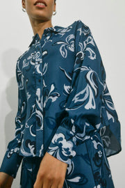 Abina Serve Shirt | Ensign Blue | Skjorte fra Mos Mosh