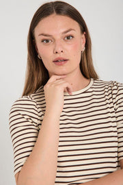 Eloisel Tee 206411 | Moonbeam W. Coffee Bean | T-Shirt fra Freequent