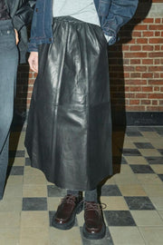 Deena Leather Skirt | Black | Nederdel fra Mos Mosh