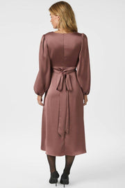 Rimini Heavy Sateen Dress | Dark Rose | Kjole fra Neo Noir