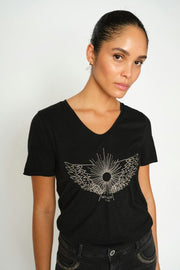 Gethi O-SS Glam Tee | Black | T-shirt fra Mos Mosh