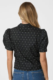 Frannie Dot Shirt | Black | Bluse fra Neo Noir
