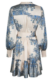 Malfida Paisley Border Dress | Ash Blue | Kjole fra Neo Noir