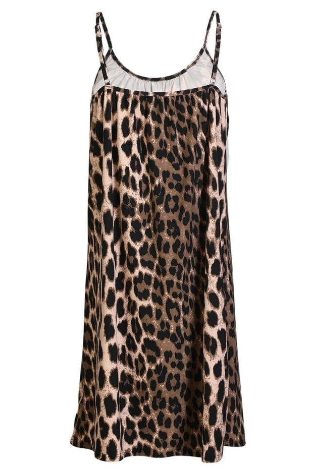 Alma Short Strap Dress | Big Lux Leo Fossil | Kjole fra Liberté