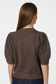 Trudy Deco Knit Cardigan | Brown Melange | Cardigan fra Neo Noir