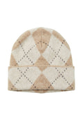 Chloe Check Beanie | Taupe
