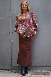 Charlotte Blouse 2856 | Green Brown | Bluse fra Prepair