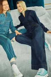 Filoy Jumpsuit 204634 | Dark Blue Denim | Buksedragt fra Freequent