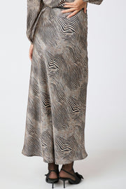 Vicky Floating Wave Skirt | Dark Sand | Nederdel fra Neo Noir