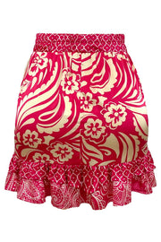 Tia Frill Short Skirt | Pink Mix | Nederdel fra Liberté