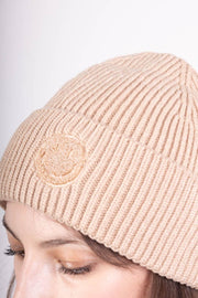 Smiley Face Beanie | Sand | Hue fra Lazy Bear