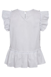 Ellie Frill Top 35411 | White | S/S Shirts fra Co'couture