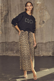 CropCC Tie Stone Sweat | Black | Sweatshirt fra Co'couture