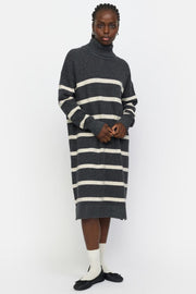 SREmerald Rollneck Dress Knit | Dark Grey Melange | Kjole fra Soft Rebels