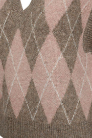 Grsargyle Waistcoat 207138 | Desert Taupe Mel W Pale M Mel | Strikvest fra Freequent