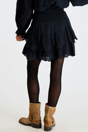 Line Emb Skirt | Navy | Nederdel fra Neo Noir