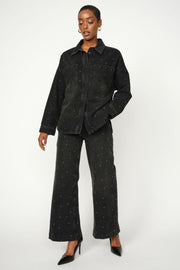 Emme Studs Shirt | Dark Grey Denim | Skjorte fra Mos Mosh