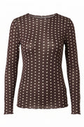 Cassie Cashmere Blend Top Dot | Dark Maroon Dot