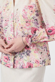 Calloma Flower Print Blouse | Ivory | Bluse fra Neo Noir