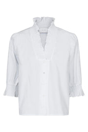 Briony C Poplin Blouse | White | Bluse fra Neo Noir