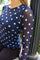 Mesh Ls Tshirt | Navy Creme Big Dot | Bluse fra Liberté