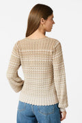 Ditto Chevron Strickbluse | Hellbraun | Bluse von Neo Noir