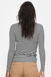 SRFenja Stripe O-neck Top SR124-303 | Black | T-shirt fra Soft Rebels