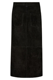 Mella Suede Skirt  | Black | Leather fra Mos Mosh