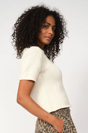 Arin SS Cotton Knit | Ecru | Strik fra Mos Mosh