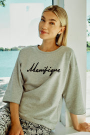 Kassy Pullover 205723 | Light Grey Melange W. Black | Strik fra Freequent