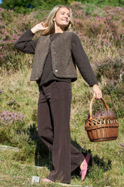 Cora Corduroy Box Pant | Coffee | Bukser fra Black Colour