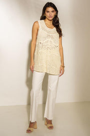 Crochet Tank | Beige | Top fra Avery