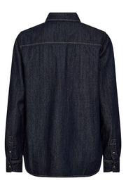 Natalie Denim Shirt | Dark Blue | Skjorte fra Mos Mosh
