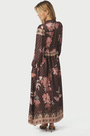 Nova Botanical Border Dress | Black | Kjole fra Neo Noir