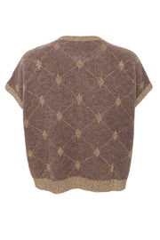 Elva Knit Vest | Taupe | Strik fra Black Colour