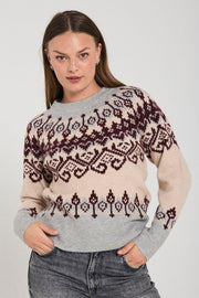 Merla Pullover 206760 | Moonbeam Mel W Med Grey Mel | Strik fra Freequent