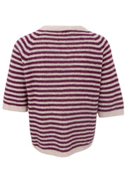Dell Striped Jumper | Plum | Strikket Top fra Black Colour