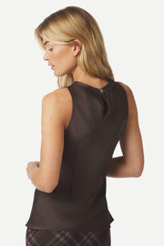 Celina Heavy Sateen Top | Dark Brown | Bluse fra Neo Noir