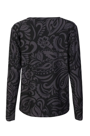 Alma Ls U Tshirt | Dunkelgrau Schwarz Tia | Bluse von Liberté