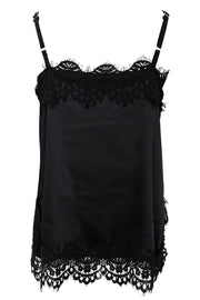 Evie Lace Strap Top | Black | Bluse fra Black Colour
