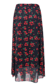 Annie Mesh Skirt | Red Flower | Nederdel fra Black Colour
